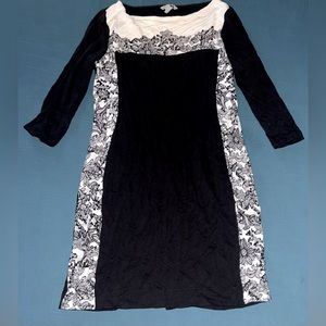 H&M Black Dress w| Lace Design at Neck and Sides US 12